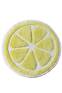 Desena runder Badezimmerteppich D90cm Velours Zitrusfruchtmuster Gelb und Weiß