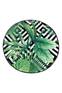 Badezimmerteppich rund Malisa D100cm Rautenmuster und tropische Blätter