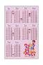 Tappeto per bambini Multiplix 60x100cm Tessuto Tabelle di moltiplicazione Rosa