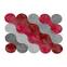 Tappeto Feraron 100x160cm Motivo a cerchio combinato in rosso e grigio