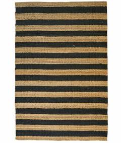 Tapijt Giralda 120x180cm Jute Stripe patroon Zwart en Beige