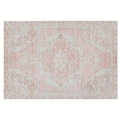 Jebil tapijt 160x230cm Bloemenpatroon Wit crème en Roze