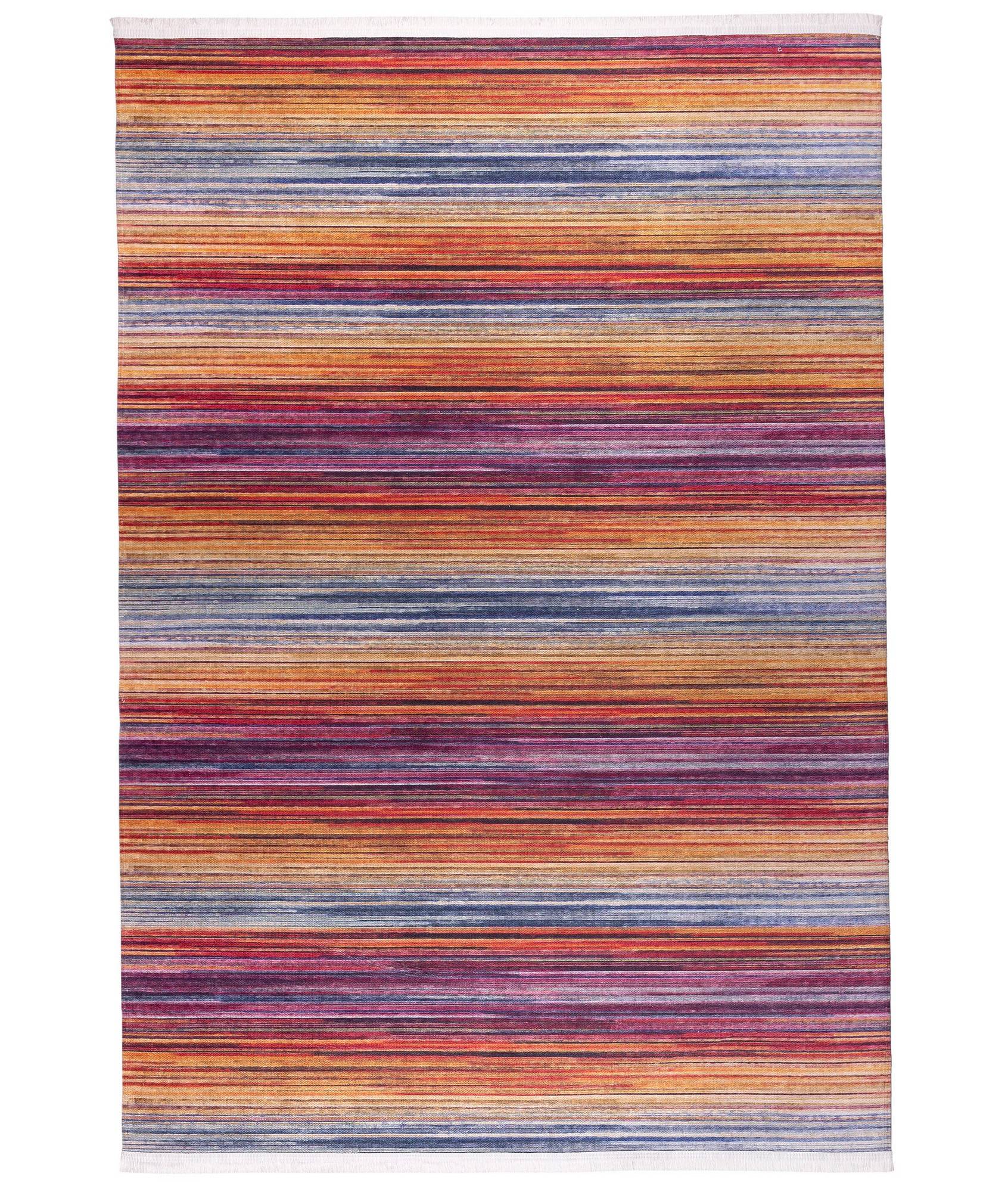 Kaipo Tapijt 100x400cm 100% Fluweel Stripe Patroon Multicolour