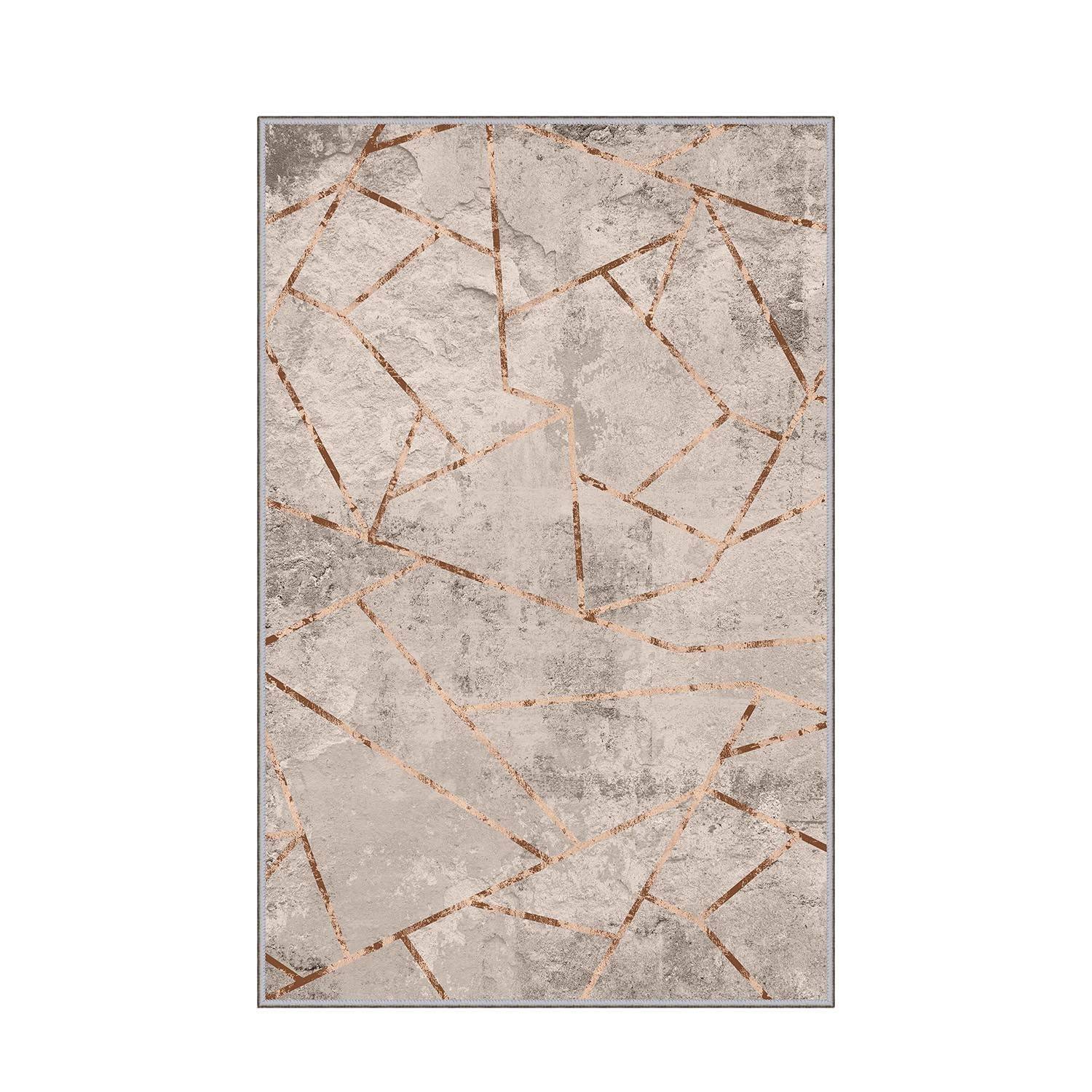 Tapis salon crème à motif géométrique - 160x230 cm