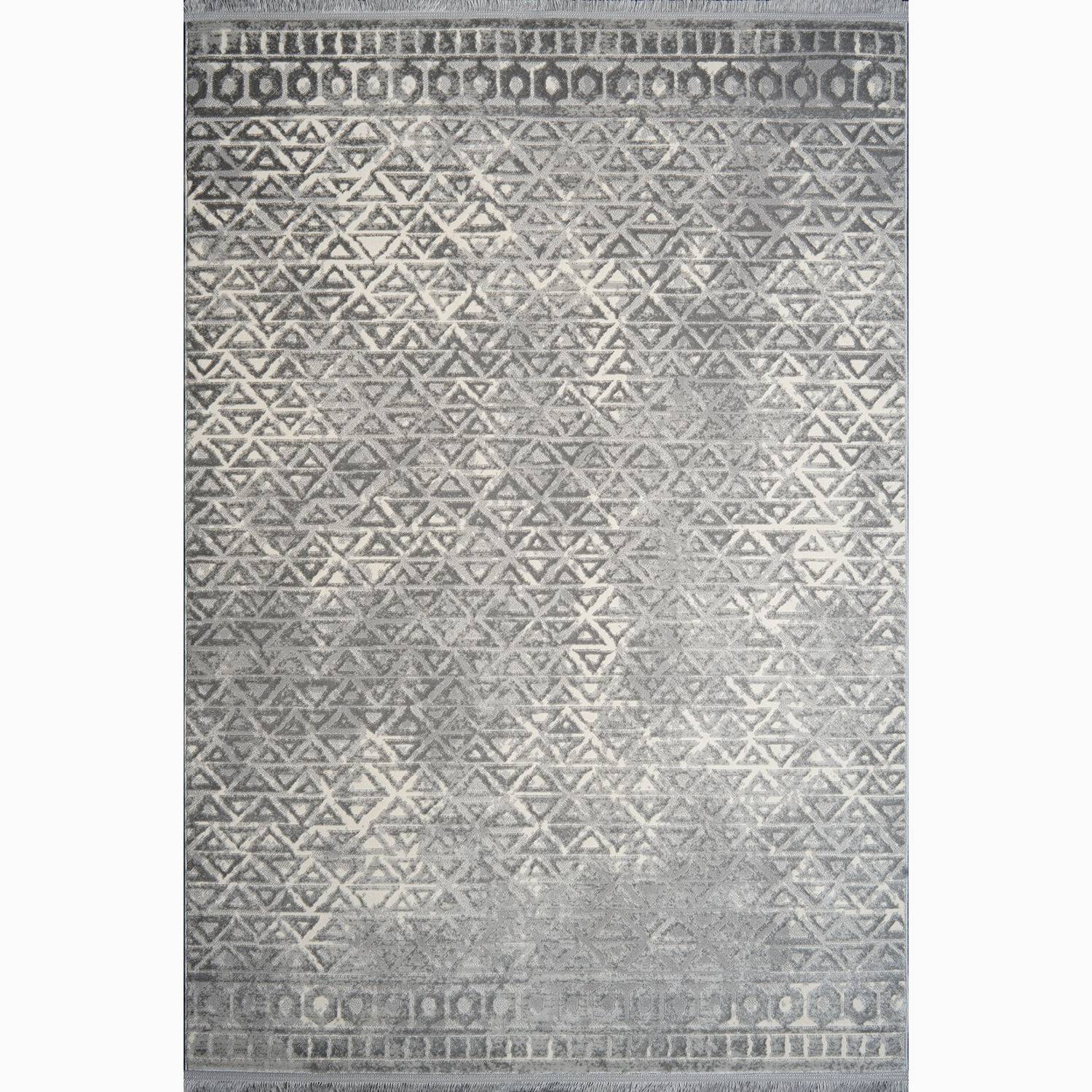 Ketuss Teppich 100x200cm Stoff Geometrisches Muster Grau
