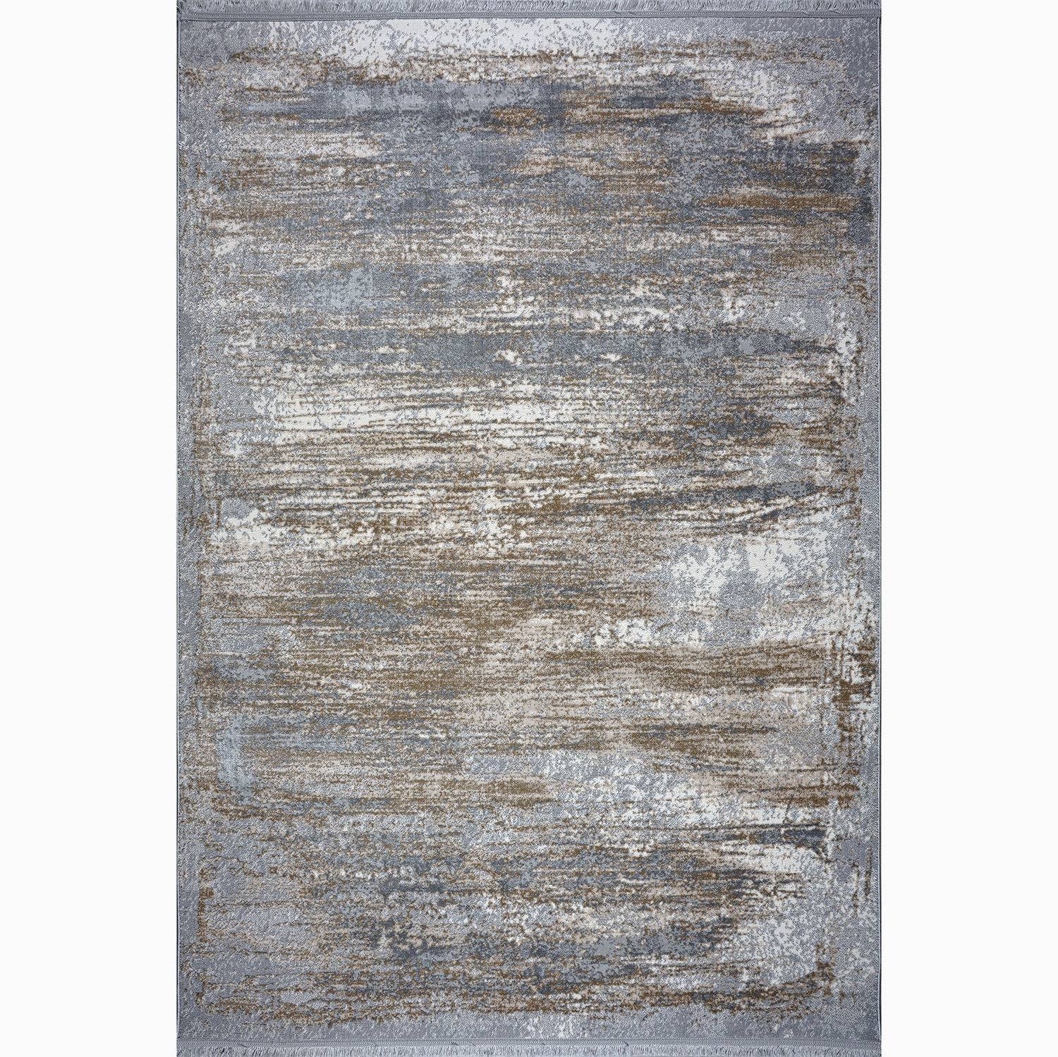 Tappeto Ketuss 100x300cm Tessuto a motivi astratti grigio e giallo