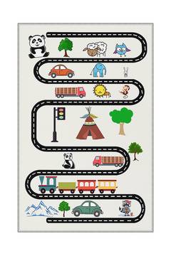 Kibi Carpet 50x80cm (22"x24") Road Adventure Pattern Fabric