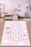Kiki Teppich 120x150cm Velours Motiv Quadratisches Spiel Schwarz, Weiß und Pink