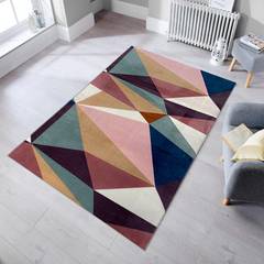 Tapijt Palis 150x200cm stof 3D driehoeken patroon Multicolour