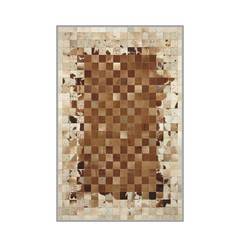 Aramis alfombra patchwork efecto piel de animal 100x150cm Beige y Marrón