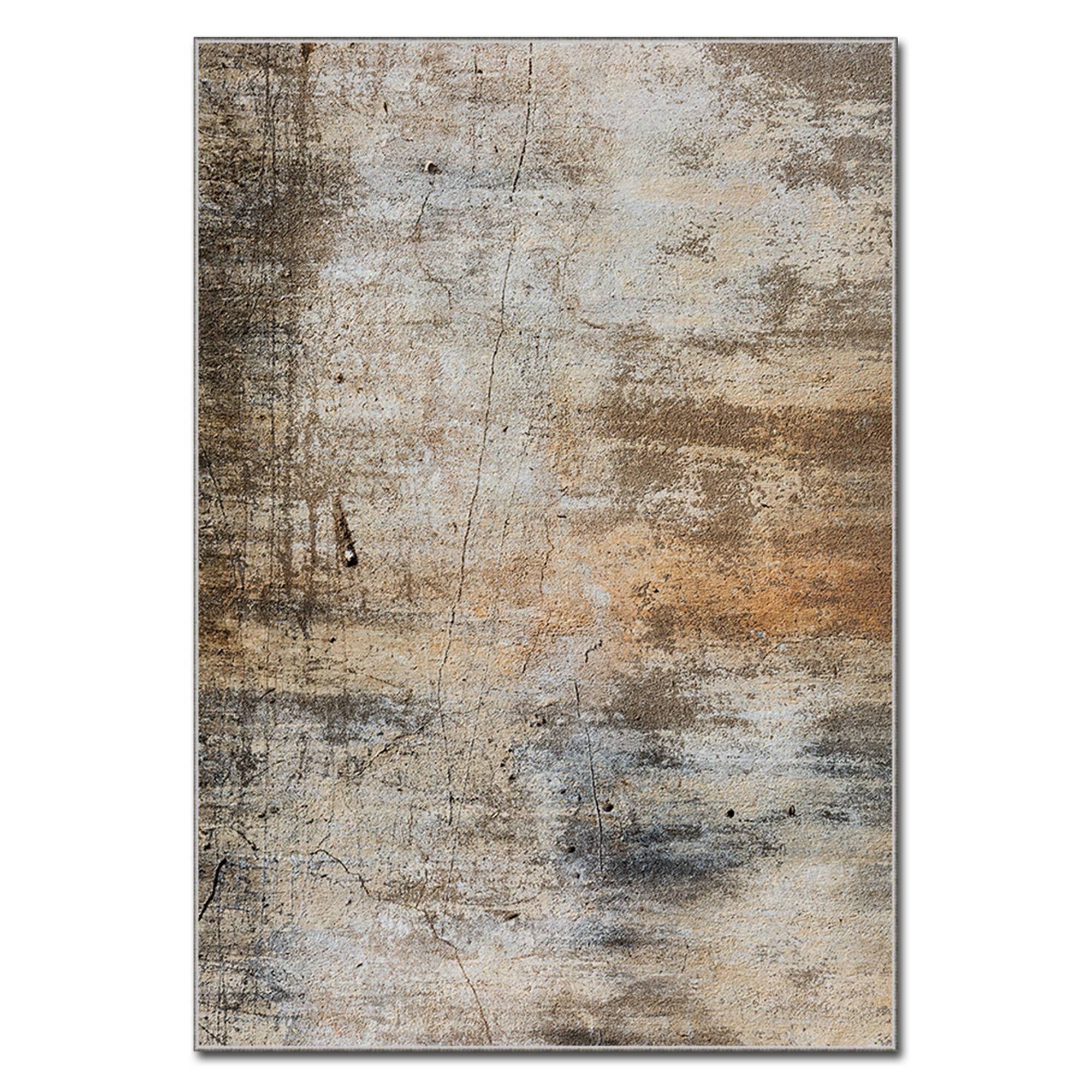 Perla Teppich 160x230cm Velours Abstraktes Muster Braun und Beige