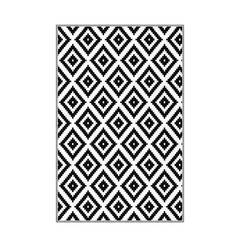 Tapijt Rocco 100x150cm Geometrisch patroon Zwart en Wit