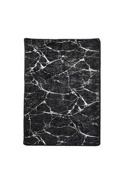 Tapis Artemus 80x150cm Velours Effet marbre Noir