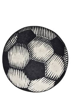 Rond tapijt Kent D140cm Velvet Ball patroon Zwart en Wit