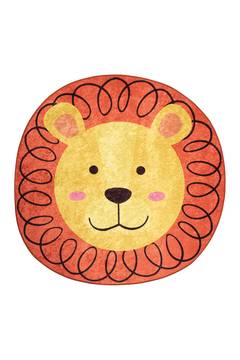 Alfombra redonda Vitani D140cm Diseño de cabeza de león en terciopelo