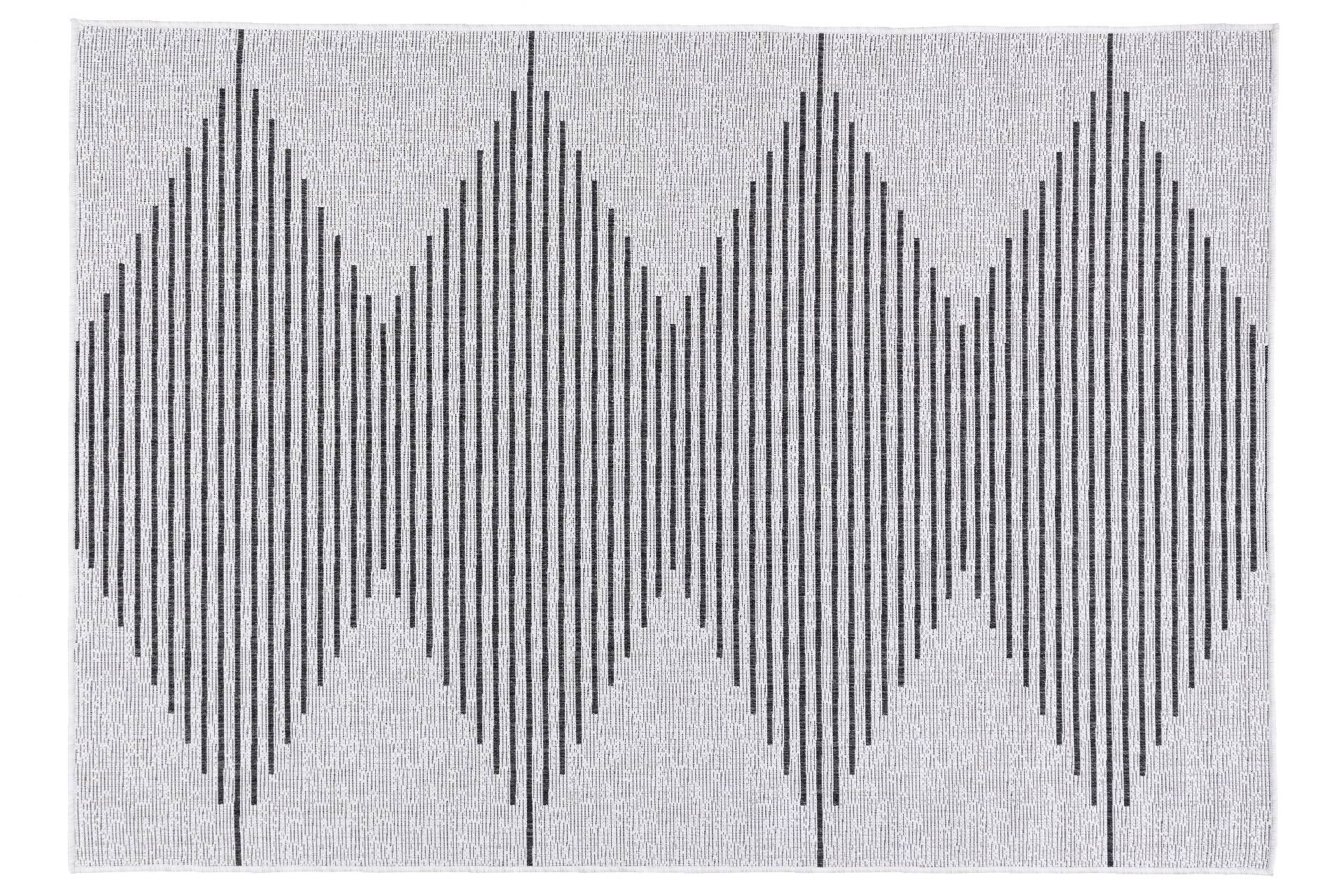 Tapijt Vashti 120x180cm Sisal Losange patroon in zwarte en witte strepen
