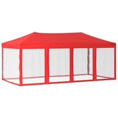 Opvouwbare partytent met wanden Ines L292xH245cm Stof Rood