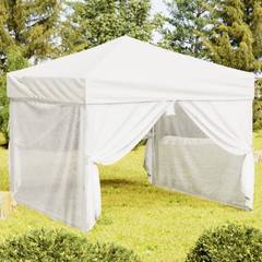 Tente de réception pliable avec parois Inès L292xH245cm Tissu Blanc