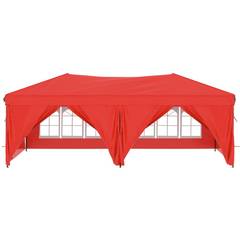 Tente de réception pliable avec parois Nejma L580xH245cm Tissu Rouge