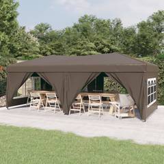 Opvouwbare partytent met wanden Taupe 3x6 m