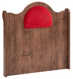 Kopfteil Amagta B100cm Dunkles Holz und roter Samt