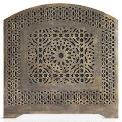 Tête de lit style oriental bois sculpté Agraba 120cm Bronze