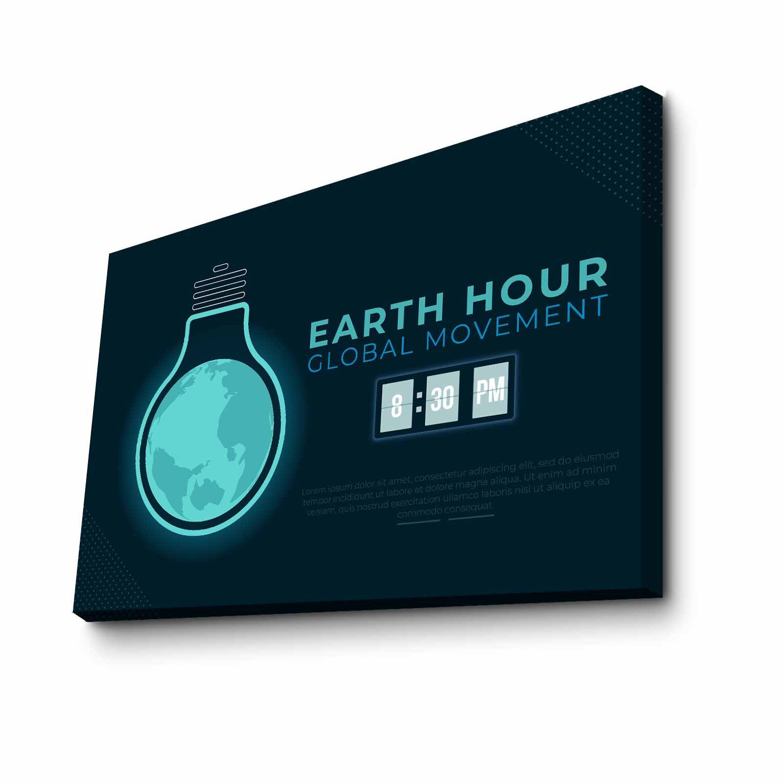 Decoratief schilderij Afbeelding L70xH45cm Earth Hour motief