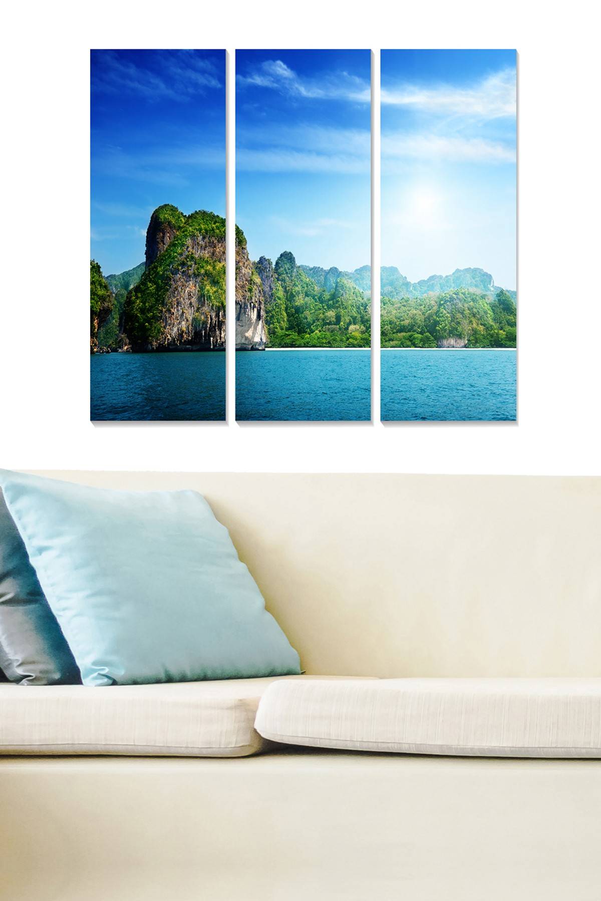 Drieluik decoratief schilderij Fabulosus landschap sliert van eilanden Thailand MDF Multicolour 