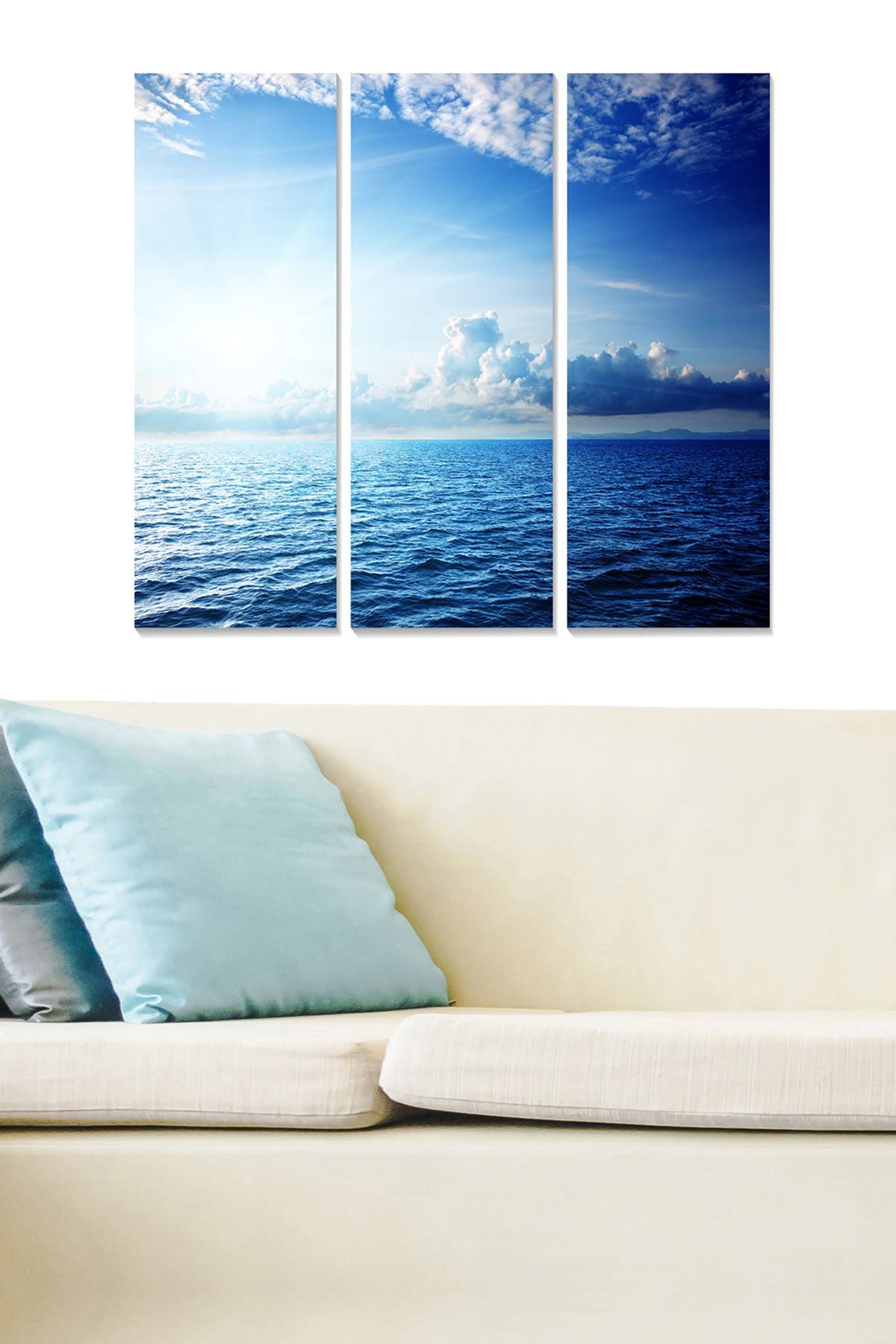 Drieluik decoratief schilderij Fabulosus landschap hemel en zee MDF Multicolour 