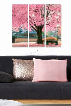 Triptychon Fabulosus B50xH70cm Motiv Großer Kirschblütenbaum
