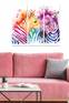 Tríptico pintura decorativa Fabulosus ilustración cebra policromada MDF Multicolor 