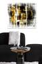 Triptychon Fabulosus B70xH50cm Muster Abstrakte Kunst Schwarz und Gelb