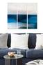 Trittico Fabulosus L70xH50cm Motivo di arte astratta, paesaggio marino Sfumatura di blu