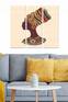 Triptychon Fabulosus B70xH50cm Motiv Afrikanische Kunst Frauenportrait Mehrfarbig