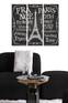 Trittico Fabuloso L70xH50cm Motivo Arte testuale, Parigi in bianco e nero