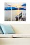 Triptychon Fabulosus B70xH50cm Motiv Fischerboot mit Sonnenuntergang