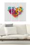 Tríptico pintura decorativa Fabulosus conceptual papel flores MDF Multicolor 