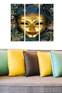 Cuadro decorativo tríptico Fabulosus máscara dorada MDF Multicolor 