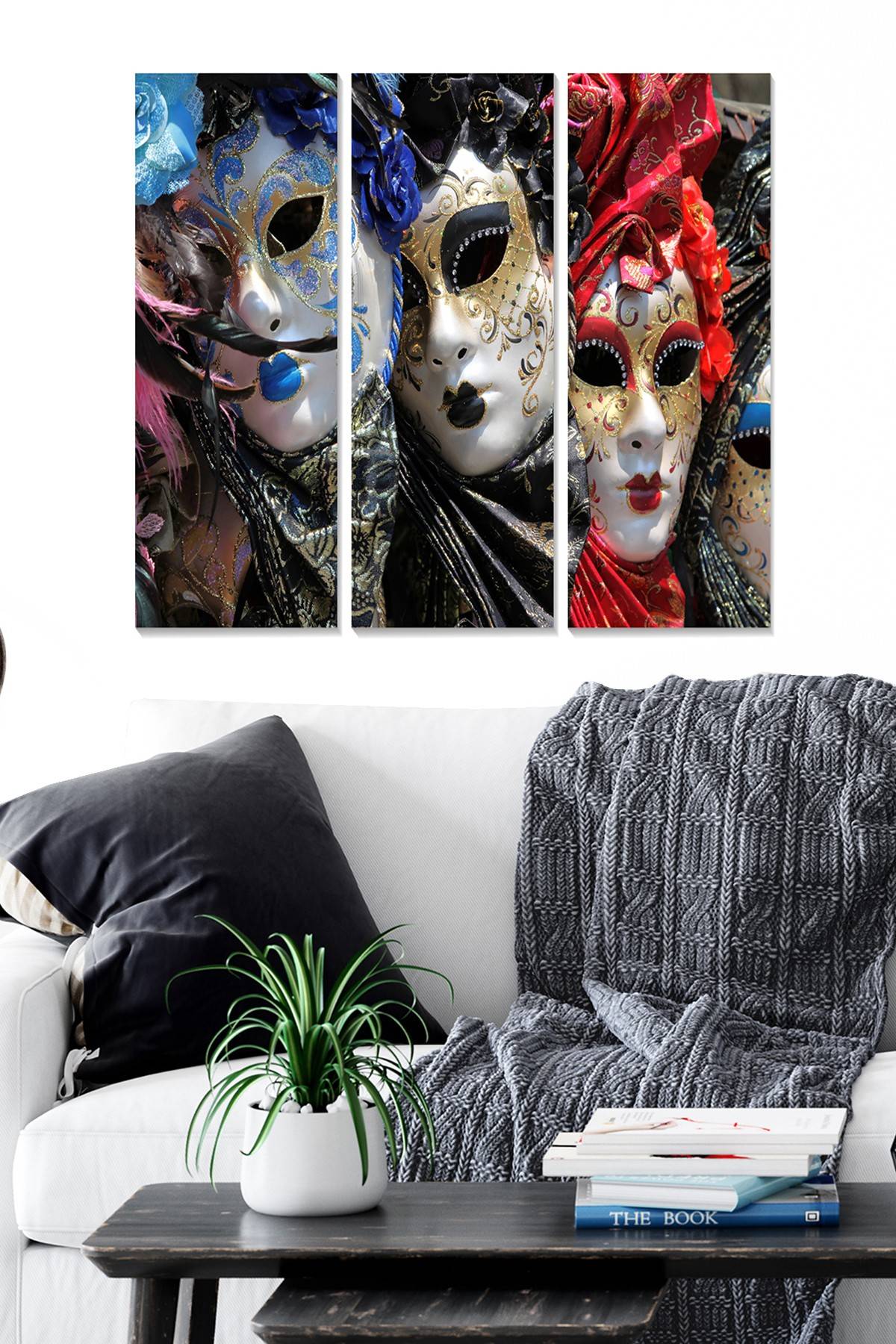Triptychon Fabulosus B70xH50cm Motiv Karnevalsmasken