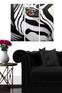Trittico Fabulosus L70xH50cm Motivo Sguardo di zebra Legno Bianco e nero