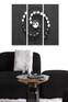 Trittico Fabuloso L70xH50cm Motivo Yin Yang in bianco e nero
