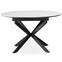 Tyrese 160cm uitschuifbare tafel met stervormige poten en wit marmeren blad