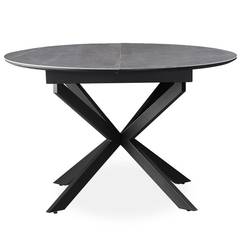 Ausziehbarer Tisch Tyrese 160cm Sternfüsse und Keramikplatte Grau