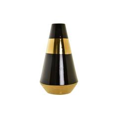 Design Vase Polisar D19xH35cm Porzellan Konische Form Schwarz und Gold