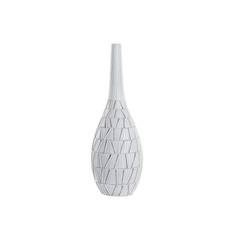 Vase Nola D18xH50cm Harz Geometrisches Muster Braun und Weiß