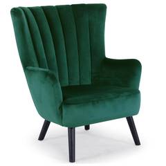 Scandinavische Vidal fauteuil in groen fluweel