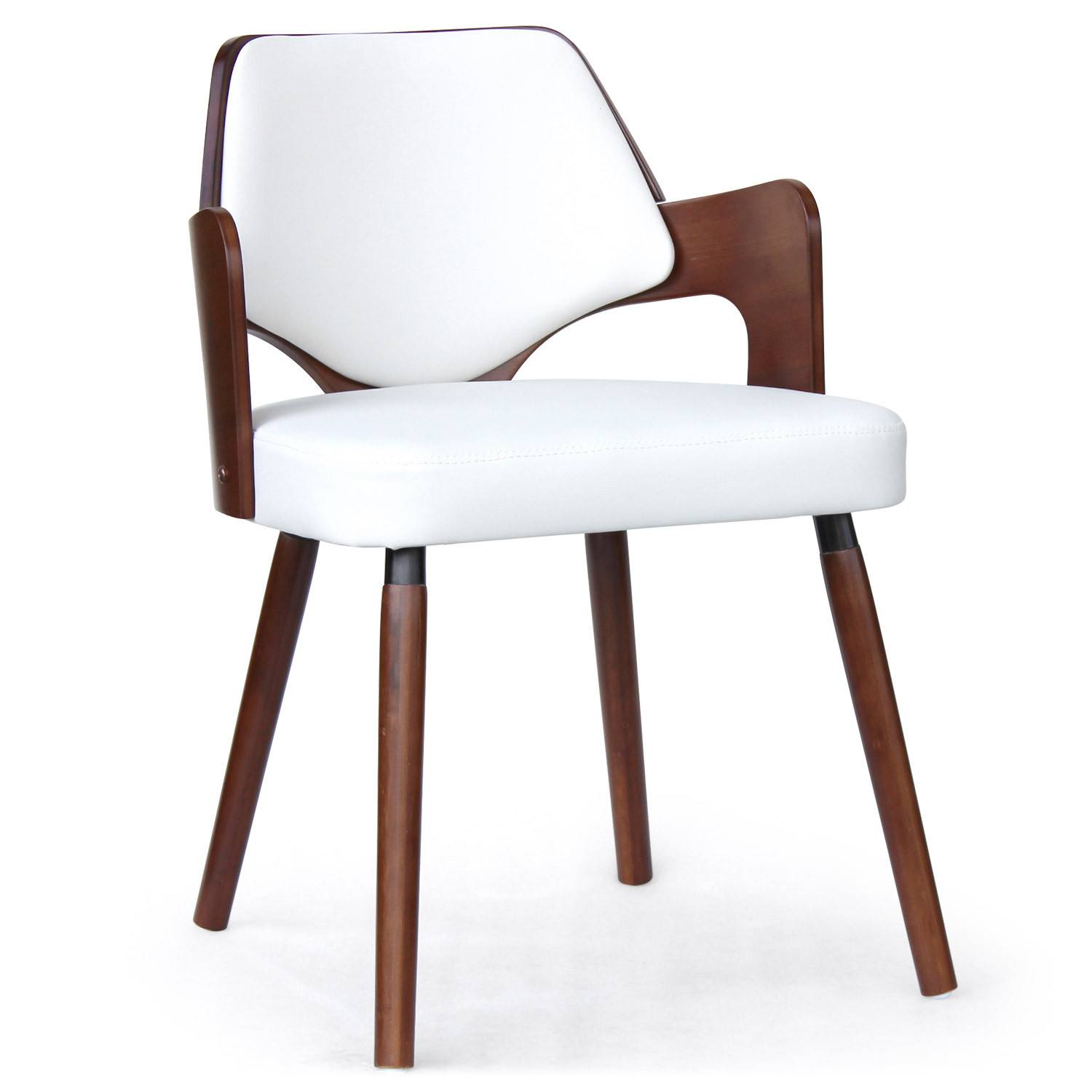 Set di 6 sedie scandinave Dima in legno nocciola e bianco