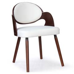 Set di 2 sedie scandinave Estel in legno nocciola e bianco