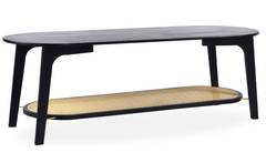 Table basse moderne Yokori en cannage et Bambou Noir