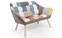 Skandinavisches 2-Sitzer-Sofa Zentao Patchwork-Effekt Stoff Mehrfarbig